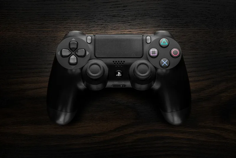 A game controller on a dark surface, representing the low-CPM but high-volume gaming niche