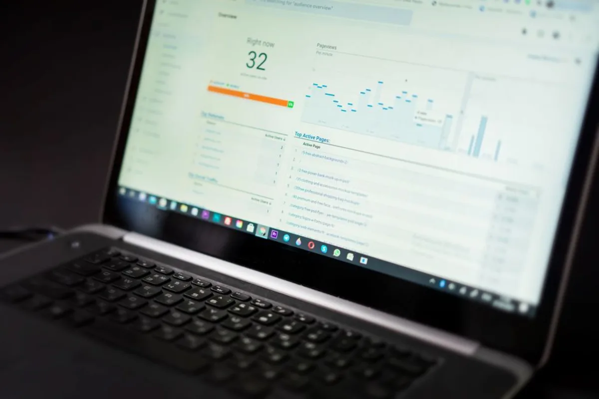 Real-time analytics dashboard tracking page views and active viewers