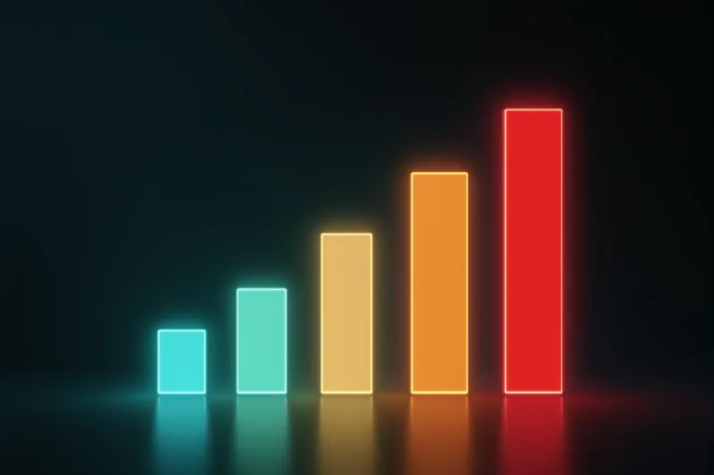 Risk-gradient chart of faceless channel formats rising from low (teal) to high (red) inauthentic content risk